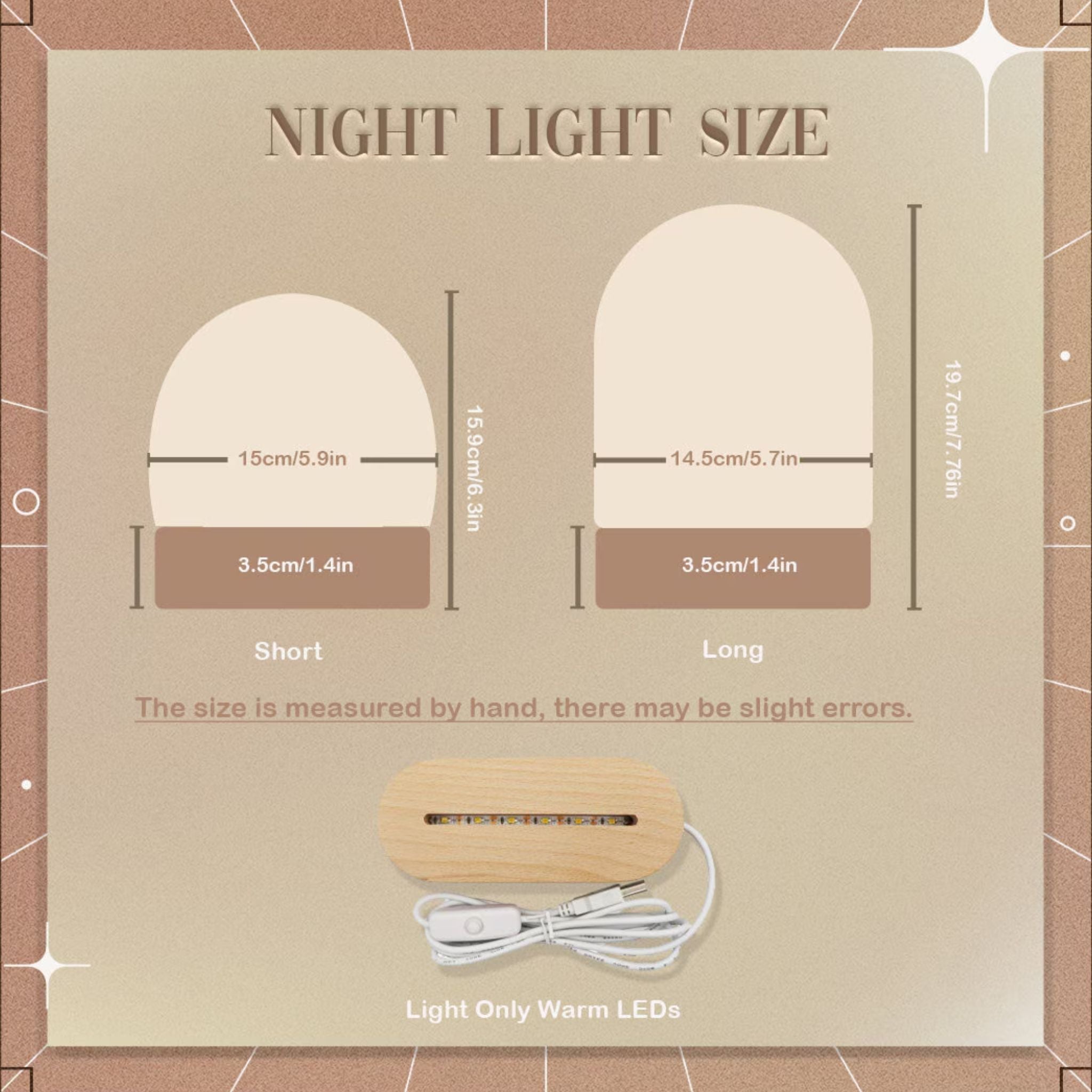 Kids Night Lights - Personalized Moon Star Clouds Nursery Decor Lamp