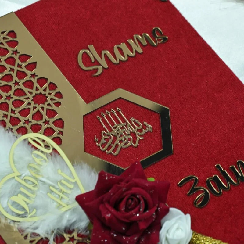 Star Design Nikah Nama Red &Navy Blue