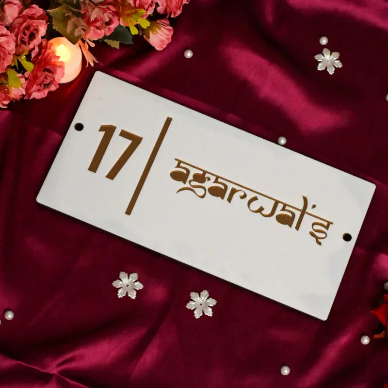 House Name Plate White,Black