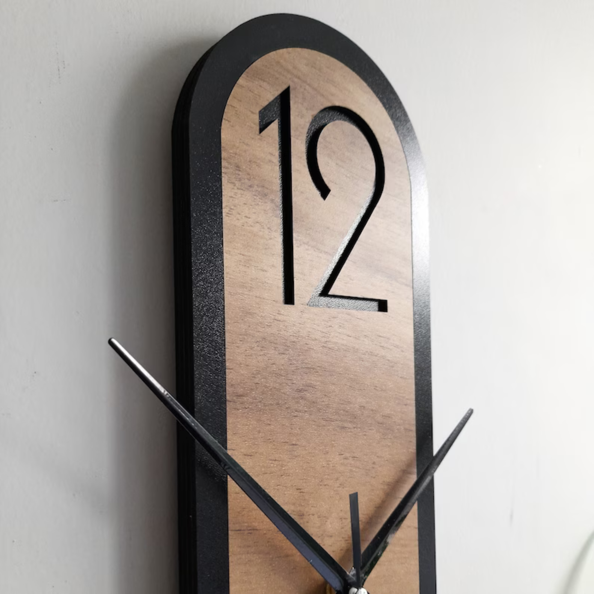 Minimalist Wall Clock - Long Oval Design For Home & Office Decor